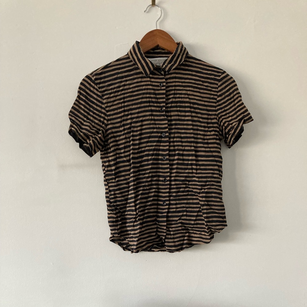 *SOLD* 100% Silk Striped Shirt